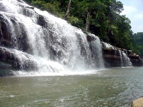 Twin Falls, Rock Island State Park, Tennessee.  August 3, 2002.