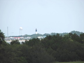 Tybee Island and lighthouse from the walls of Fort Pulaski.  June 23, 2008.
