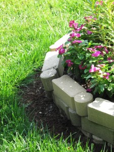 Edger blocks used in one of our original flower beds.