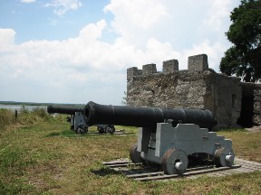 fortfrederica Cannon along the river at Fort Frederica. June 25, 2008.