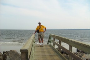 georgestsimon George at the walkway leading to the beach at St. Simons Lighthouse. June 24, 2008.