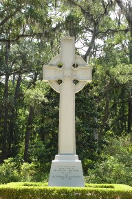 The monument to John and Charles Wesley in Wesley Garden, St. Simons Island.  June 24, 2008.