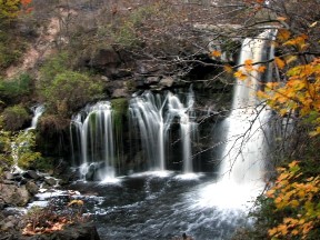 Lower Akron Falls, Akron, New York.  October 24, 2008.