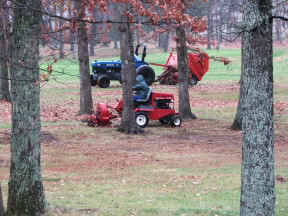 Picking up leaves on Druid Hills golf course.  November 24, 2008.