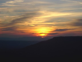 Sunset from Mt. Nebo, Arkansas.  November, 2007.