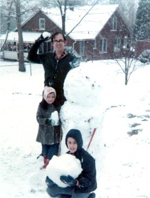georgekidssnow77 George playing in the snow with his children. January, 1977.