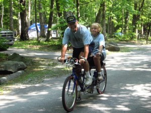 bicycle02 George and Betsy on a bicycle for two, Cades Cove GSMNP, Tennessee. June, 2007.