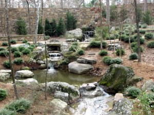 A cascade near the chapel in Garvan Woodland Gardens, Arkansas.  March 9, 2009.