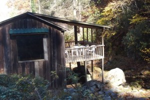 Cabin at the base of Serenity Falls, Great Smoky Mountains.  November 10, 2008.