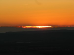 Sunrise on Mt. Nebo, Arkansas.  December 4, 2008.