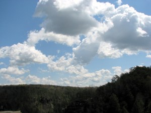 Clouds over Cane Creek Gorge.  April 21, 2009.