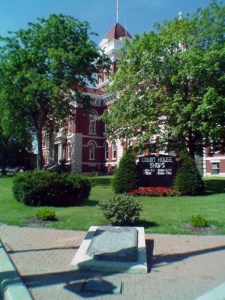 The old Lake County Courthouse, Crown Point, Indiana.  July, 2000.