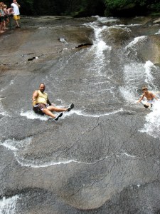 Bob and Sean at Sliding Rock.  July 11, 2009.