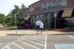 Celebrating our monthaversary at Cafe Uno, Maryville, Tennessee.  July 23, 2009.