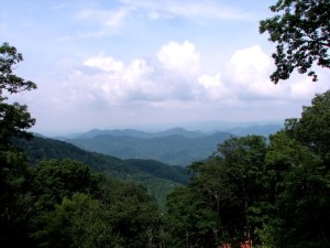 The Blue Ridge Mountains near Mount Mitchell, North Carolina.  July 11, 2009.
