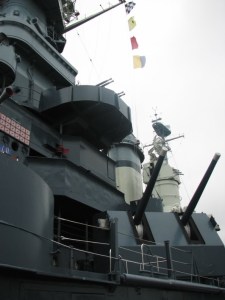 5-inch and AA guns on the North Carolina.  May, 2007.