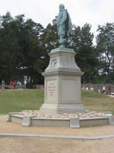 The statue of Captain John Smith at Historic Jamestowne, Virginia.  June 20, 2007.