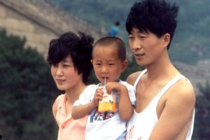 Chinese family at the Great Wall.  July, 1987.