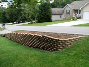 NewWall09090703 A new flower bed. September 7, 2009.