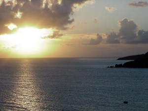 Sunset off Philipsburg, St. Maarten.  September 11, 2001.