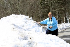 Betsy enjoying a snow bank in the Smokies.  March 9, 2010.