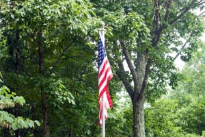 The flag in our front yard, Fairfield Glade, Tennessee.  June 13, 2010.