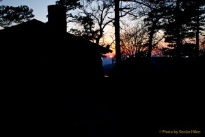 Our cabin at sunset on Mount Nebo, Arkansas. February 27, 2012.