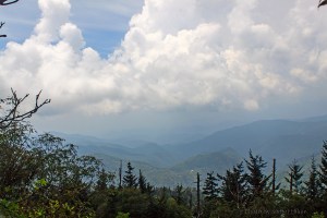 Mountains and clouds at Waterrock Knob, Blue Ridge Parkway, North Carolina.  August 4, 2011.