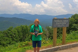 Betsy at Tanbark Ridge Overlook, Blue Ridge Parkway, North Carolina.  June 26, 2013.