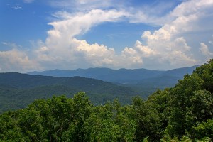 The view from Tanbark Ridge Overlook, Blue Ridge Parkway, North Carolina.  June 26, 2013.