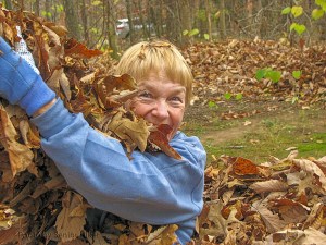 Betsy having fun in the yard.  November 9, 2013.