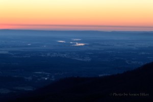 The pre-dawn view from Sunrise Point on Mt. Nebo, Arkansas.  February 27, 2014.