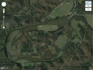 Map of Bells Bend and Narrows of the Harpeth.  (Image from Google Maps).