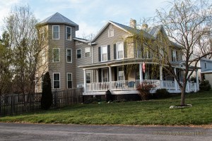 An old home converted into a bed-and-breakfast, Strasburg, Virginia.  April 6, 2014.