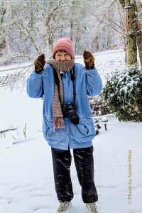 My Beautiful Bride enjoying the snow.  February 18, 2015.