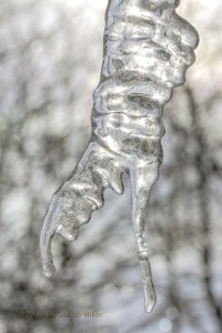 A giant icicle near our front porch.  February 19, 2015.