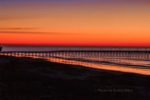 Ocean Isle Beach, North Carolina, pier in the morning light.  January 29, 2015.
